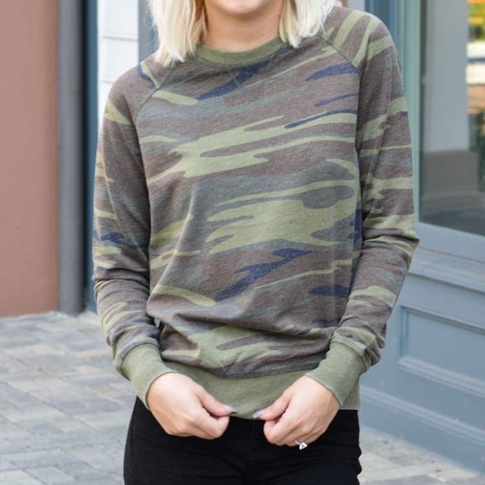 Z Supply Loft Camo Green Crew